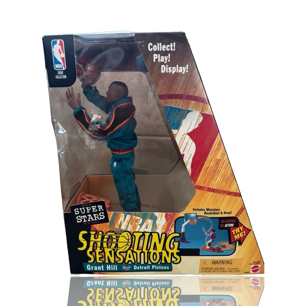 Mattel NBA Super Stars Grant Hill Action Figure 1999 w/ Basketball: NIB: Pistons